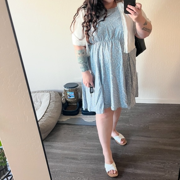 Torrid blue floral dress with pockets - Picture 1 of 8
